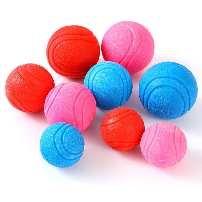 HOOPET Dog Toy Rubber Ball Bite-resistant Ball Toy for Dogs Puppy Teddy Pitbull Red Color Solid Ball S-XL Pet Supplies