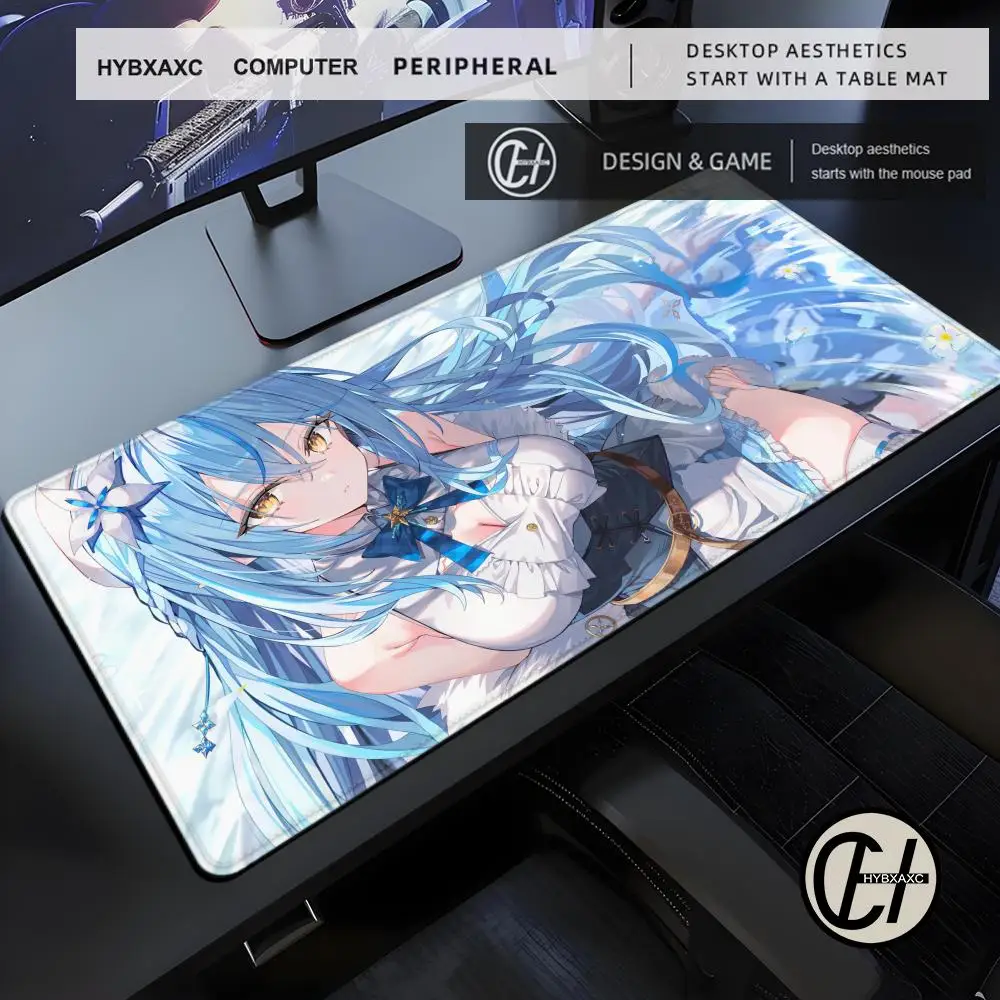 Yukihana Lamy Hololive Mouse Pad Kawaii Girl HYBXAXC Gamer Carpet Mouse Mat Game Desk Accessories Computer Table Pad PC Mousepad