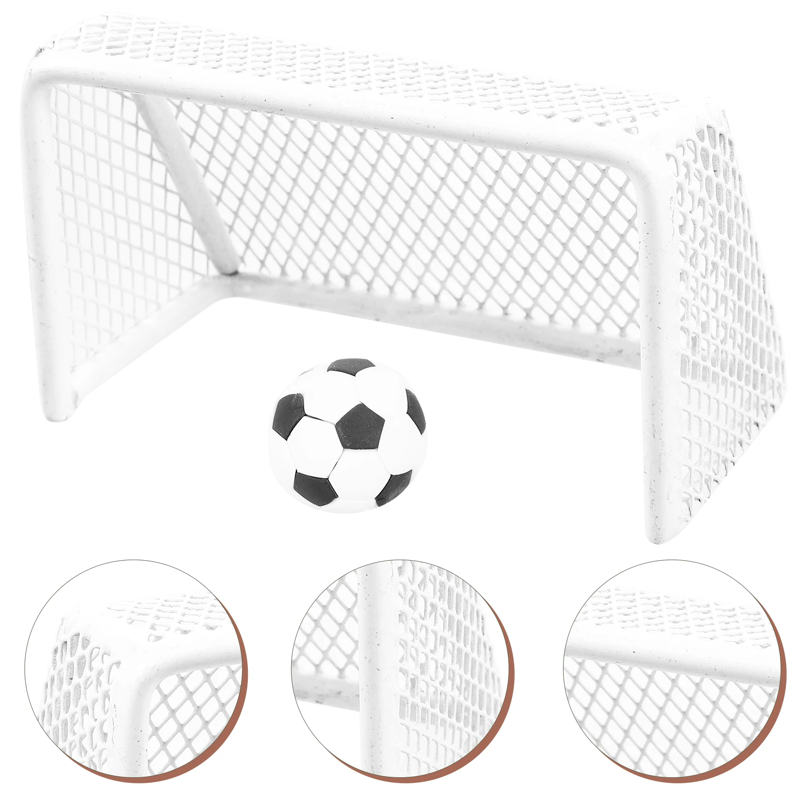 

1 Set of Dollhouse Soccer Set Kids Finger Toy Table Game Set Goal Net Soccer Model Miniature Football Goal Dollhouse Accessories