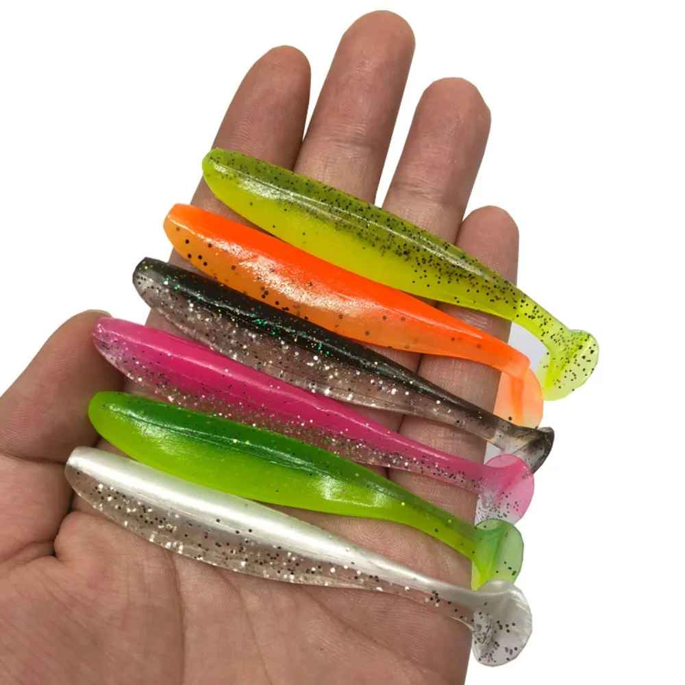 Artificial Soft Fishing Lures Silicone Soft Baits 5/7/9cm Wobblers Double Color Carp Shiner Swimbait Tackle 10PCS/Lot