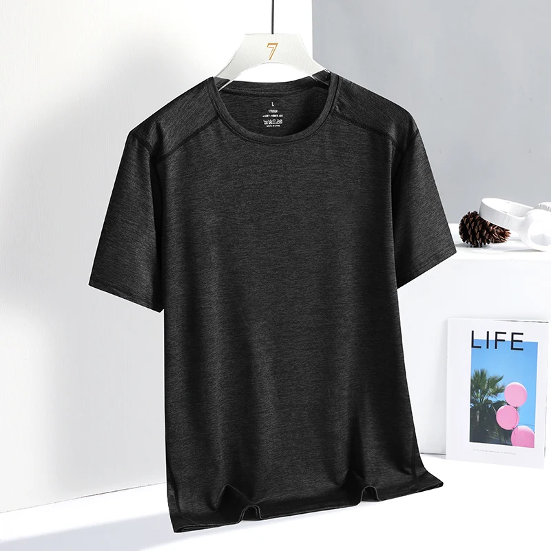 Men's Summer New Trend Half Sleeved Breathable Quick Drying Sports Fitness Short Sleeved Pullover Fashiona Short Sleeved T-shirt