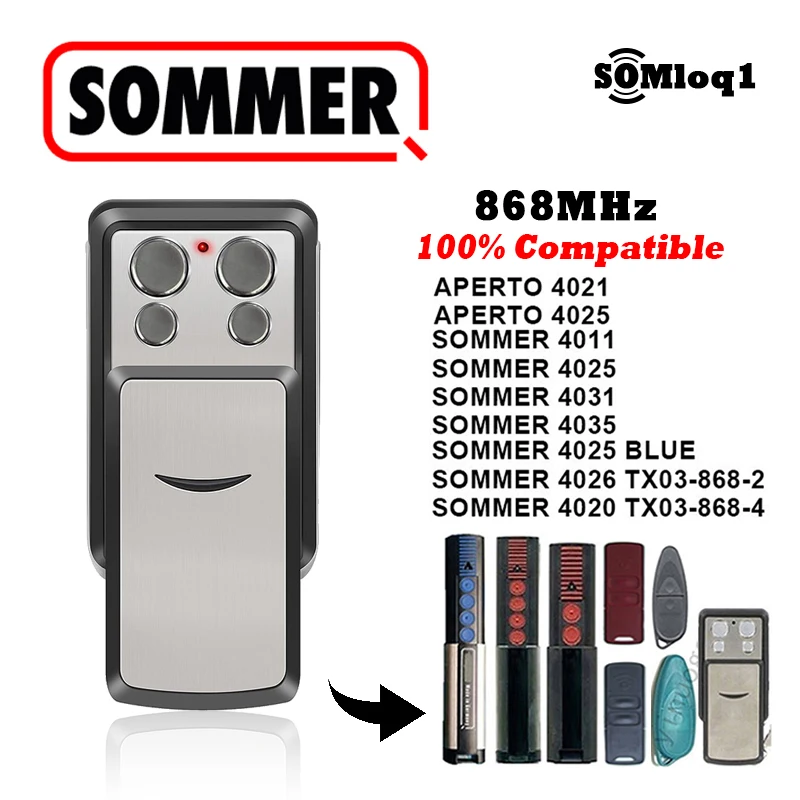 

SOMMER 868MHz 4020 TX03 868 4 4026 TX03-868-2 4031 4011 4025 4035 Garage Door Gate Remote Control Electric Gate Transmitter