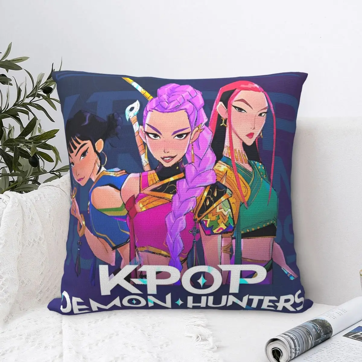 

Kpop Demon Hunters Huntrix Girl Group квадратная наволочка наволочки на молнии Декор наволочка для кровати 40*40 см