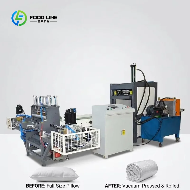 Customized Pillow Compress Vacuum Packing Professional Pillow Roll Wrapping Machine