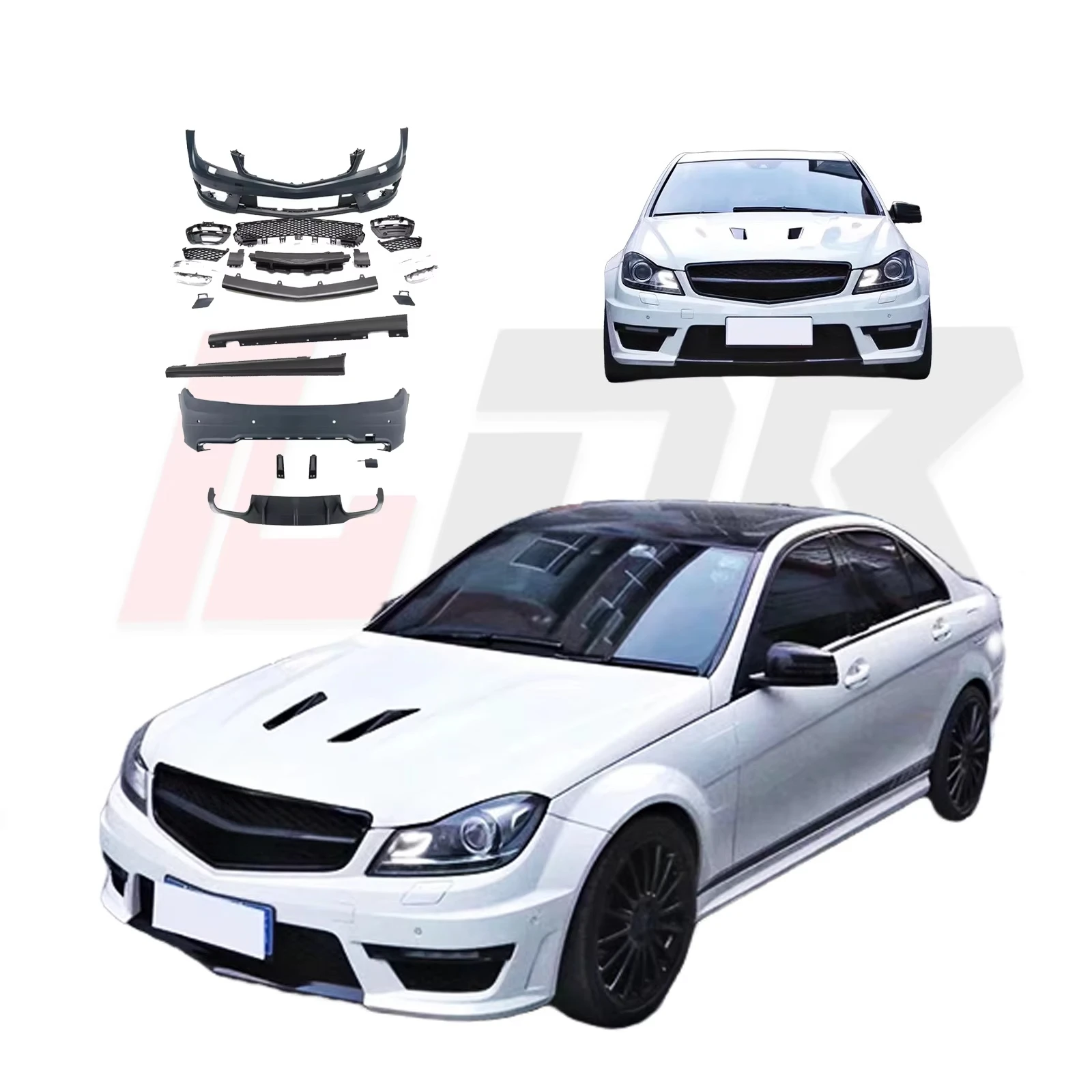 

Car Conversion Upgraded Bodykit Front Rear Bumpers Side Panels for C63 Body Kit for C Class W204 Lci