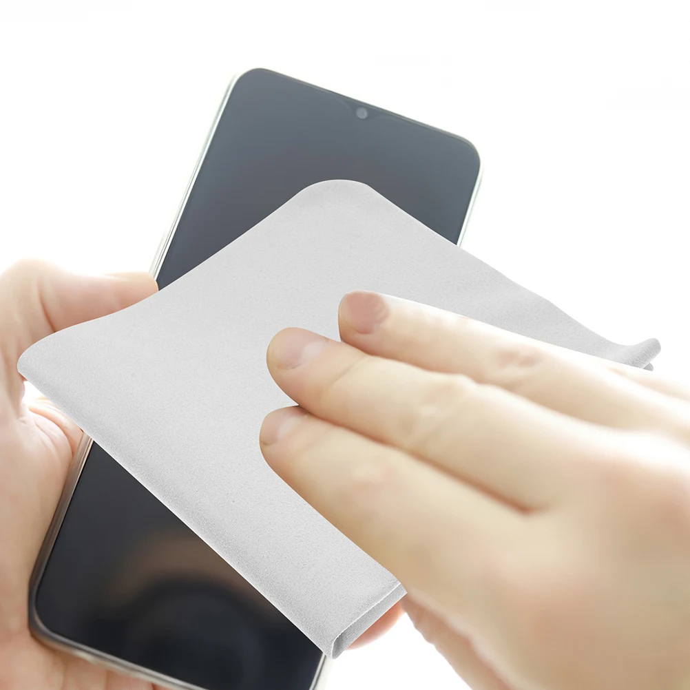 

4pcs Large Microfiber Cloth for Glasses Camera Lens Phone Screen Instrument Cleaning Non Scratch Gray Universal