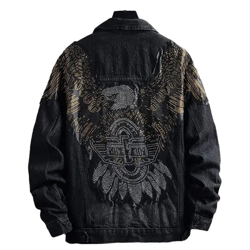 

VERSMA Korean Ulzzang Chic Embroidery Ripped Denim Jacket Men Autumn Streetwear Rock Punk BF Denim Jeans Men Jacket Dropshipping