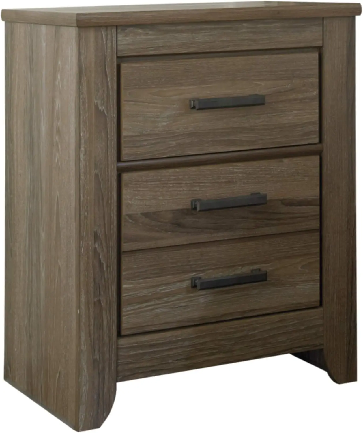 Zelen Rustic Contemporary 2 Drawer Nightstand, 29.45