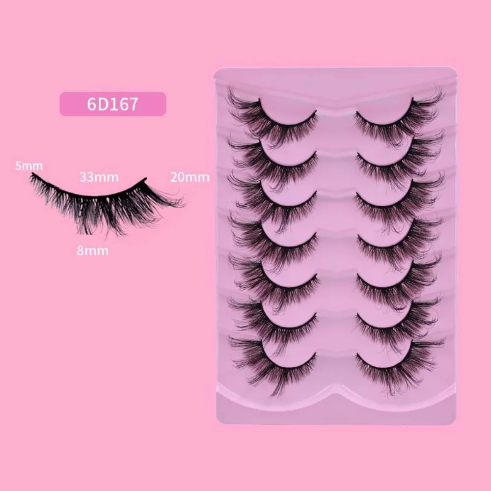 Fluffy Winged End Cat Eye False Eyelashes Eye Elongated Full Strip Fake Lashes Clear Stem Curl Faux Mink Lashes Makeup Tools