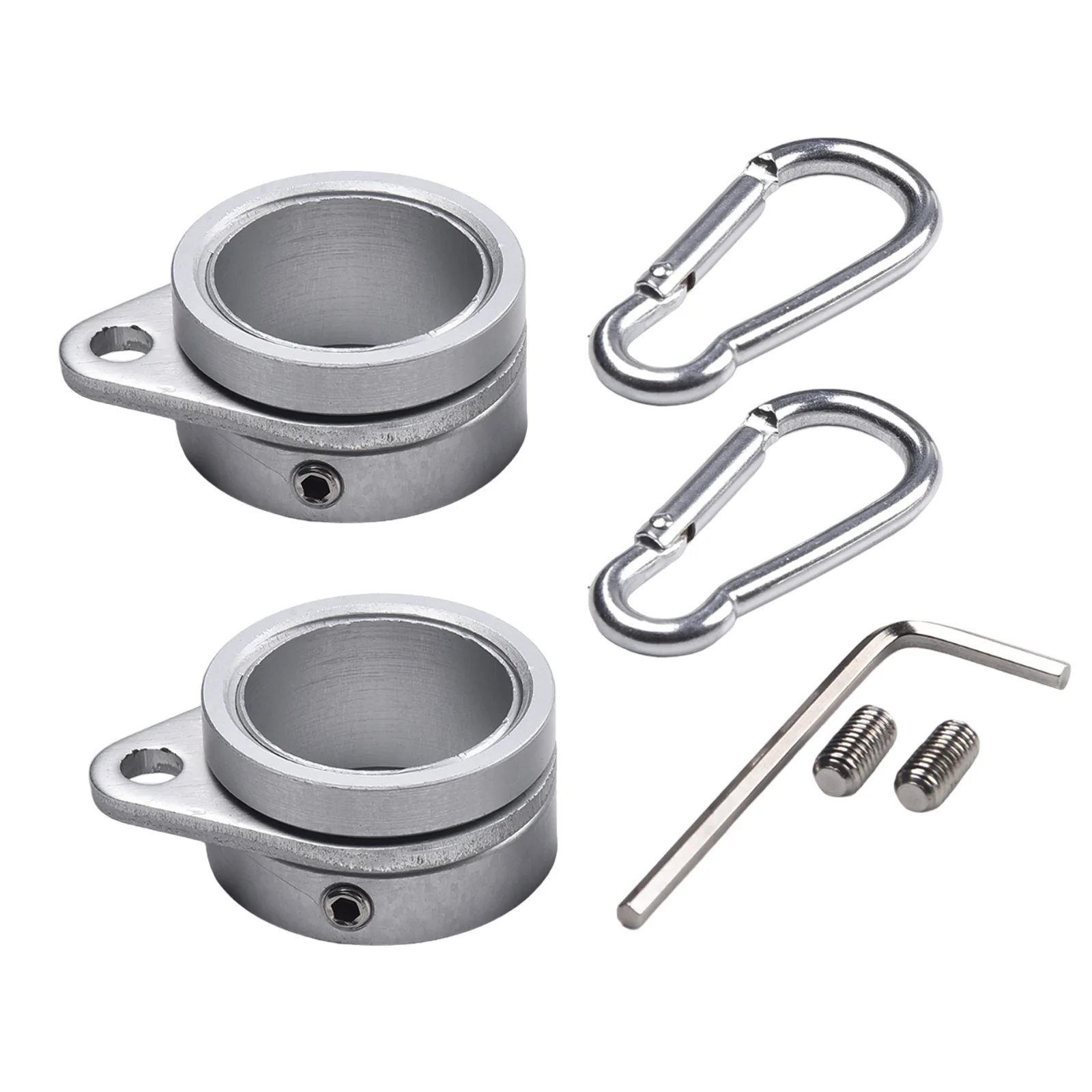 2pcs Anti-Wrap Flag Pole Rings 360-degree Rotating With Screw Aluminum Alloy Flagpole Flag Mounting Ring For 0.75- 1inch Pole