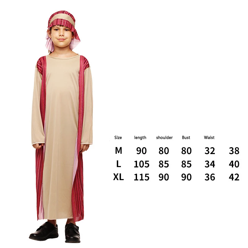 Bata musulmana árabe saudita para niños, Abaya, caftán de oración islámica, ropa de manga larga, vestido de Oriente Medio para adolescentes, disfraz de Dubái