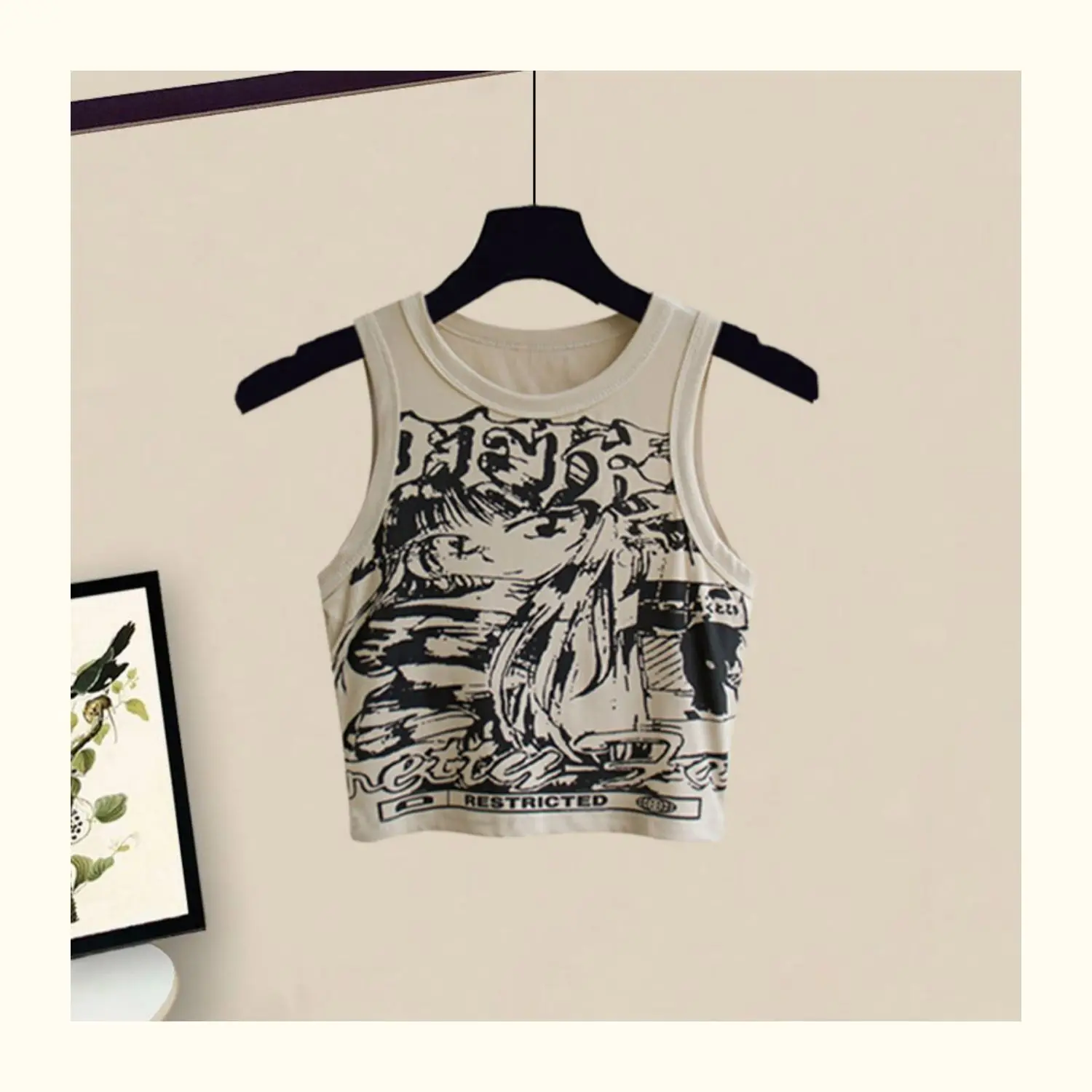 Fashion Women's Set Spring/Summer Retro Printed Short Tank Top Casual Work Shorts High Grade Elegant Women's Two Piece Set