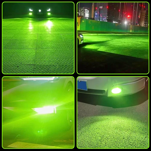 Imagen 2 del producto 2 uds 3570 70W LED H4 bombilla de luz antiniebla verde limón H1 H3 H11 H7 9005 9006 9012 faro de coche amarillo limón conducción correr Lam frontal