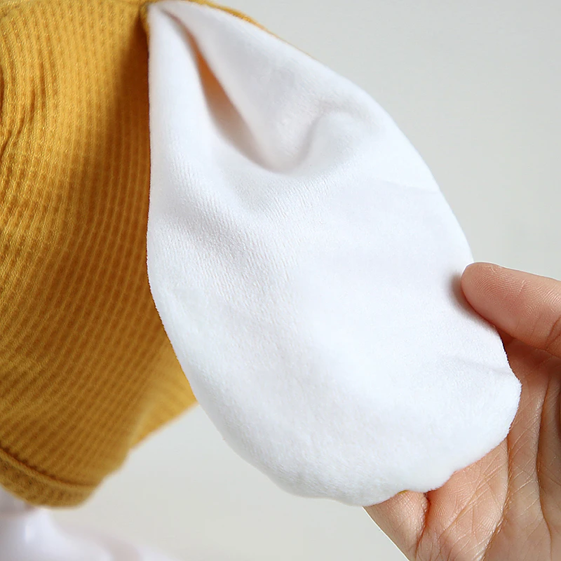 Cute Long Ear Baby Hat Korean Baby Boy Girl Hats Beanie Solid Color Toddler Kids Hat Bonnet Winter Rabbit Ear Newborn Cap Gorras