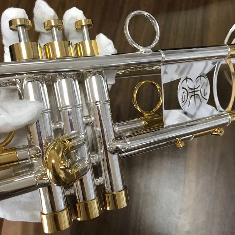 musical instruments high quality practical beginners play two-color silver plated B-flat trumpet