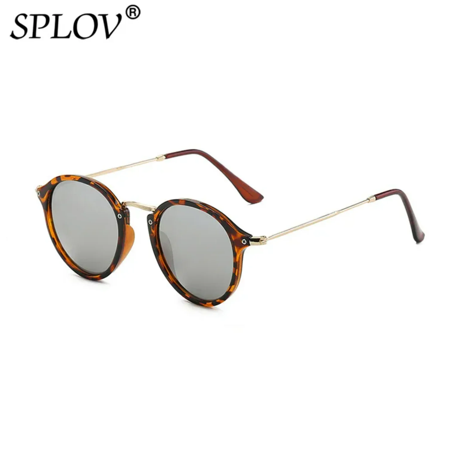 

New Arrival Round Sunglasses Retro Men Women Brand Designer Sunglasses Vintage Coating Mirrored Oculos De Sol Leopard UV400