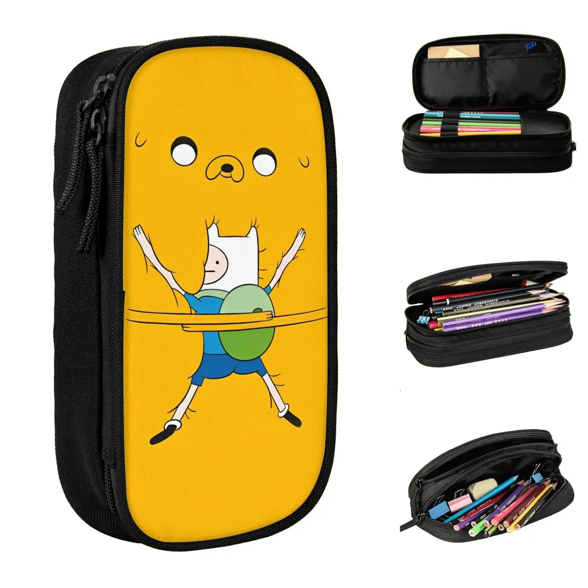 Adventures Times Pencil Cases Finn and Jake Pencilcases Pen Box for Student Large Storage Bag Students School Gifts Stationery