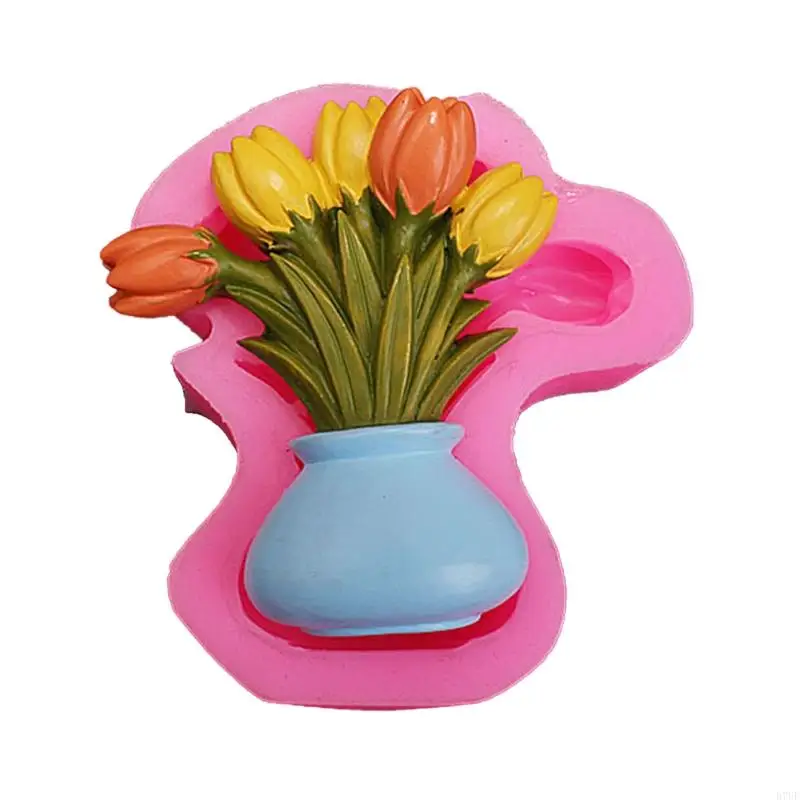 

R7UF Цветочная помадка плесени Силиконовые тюльпаны