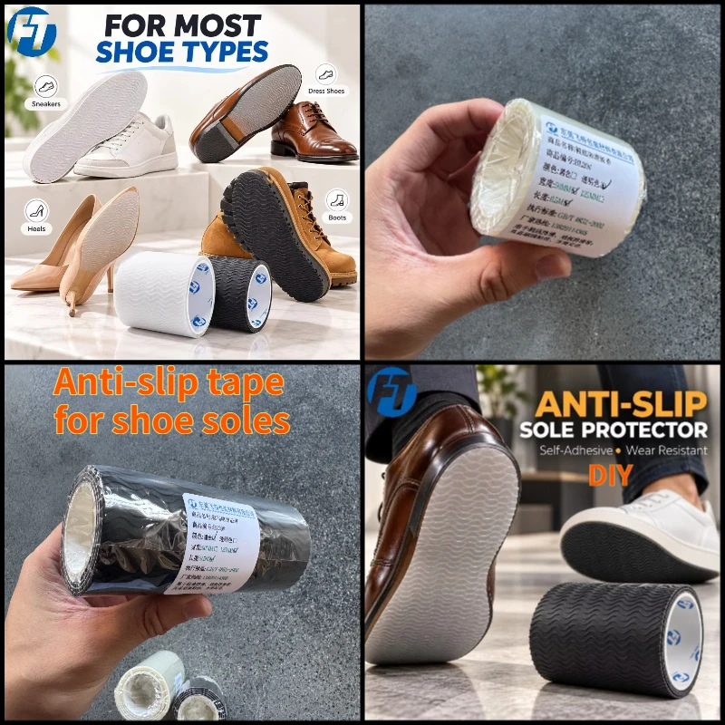 DIY Self-Adhesive Shoe Sole Anti-Slip Tape, Wear-Resistant Silent Strong Grip Cuttable Pad for Heels Sneakers Shoes Repair