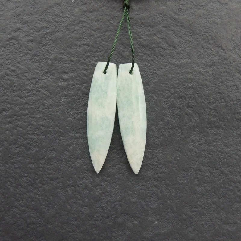 

Серьги-бусины из натурального амазонита 35x9x4 мм 4,3 г, изготовление ювелирных изделий из драгоценных камней, компоненты «сделай сам» для вечеринок и подарков