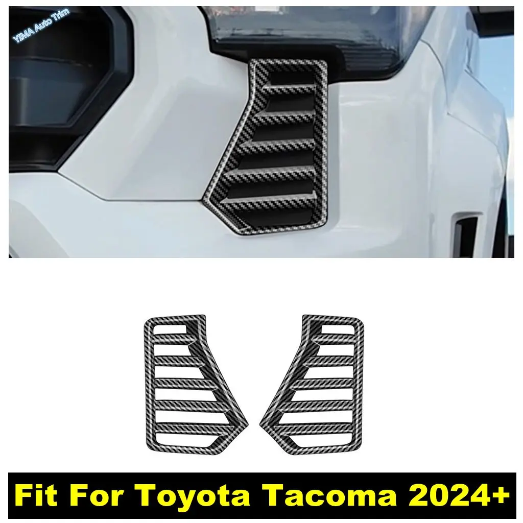 

For Toyota Tacoma 2024 2025 Car Exterior Accessories Front Head Light Lamp Air Vent Grille Frame Cover Trim Black Style Exterior