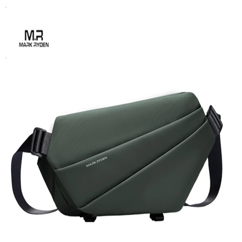 Premium zwarte waterdichte crossbag persoonlijkheid mode heren magnetische messenger bag lichtgewicht minimalistische sling schoudertas