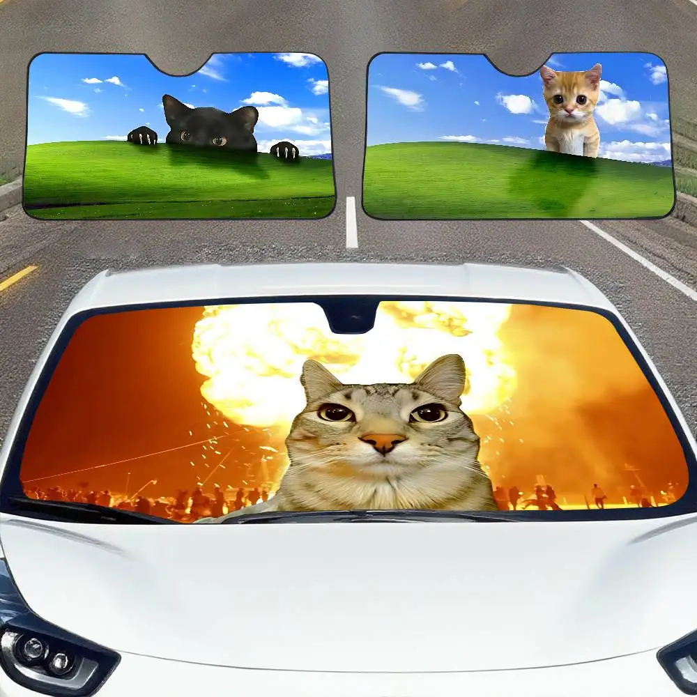 Some Abstract Funny Cat Car SunShade Windshield Car Windscreen Cover Sun Shade Auto Visor Car Accessories