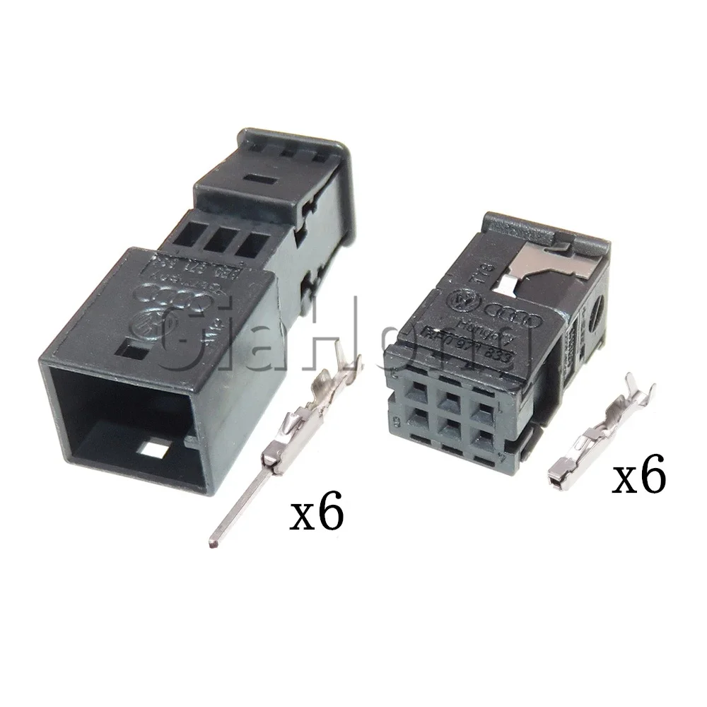 1 Set 6 Ways 8E0971834 AC Assembly Auto Anti-glare Rearview Mirror Plug 1418784-1 Electric Cable Socket For VW Audi 8E0971833