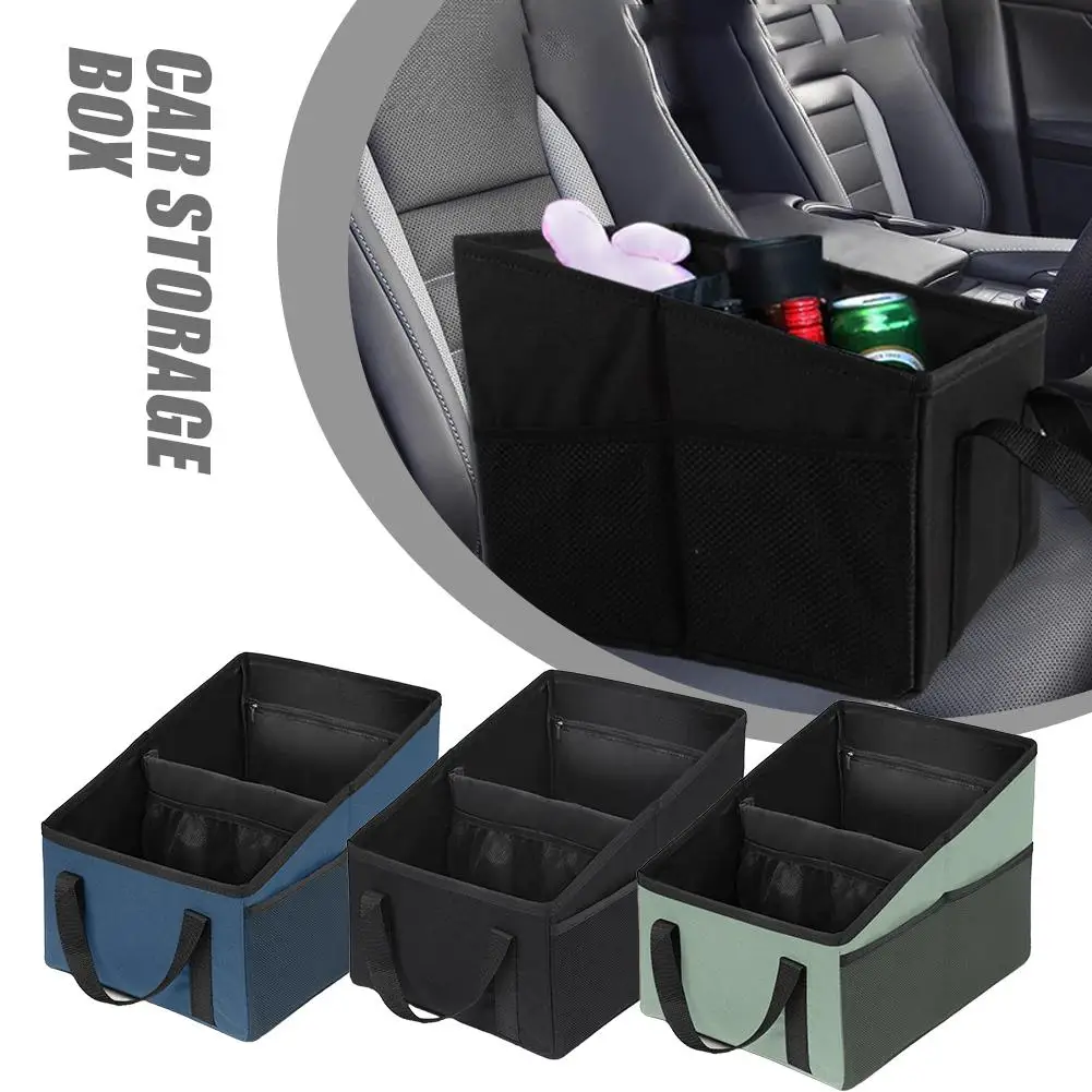 

Black Car Trunk Organizer High Capacity Trunk Storage Car Box Car Trunk Organizer Space Organizer Storage Box Save Seat P1T3