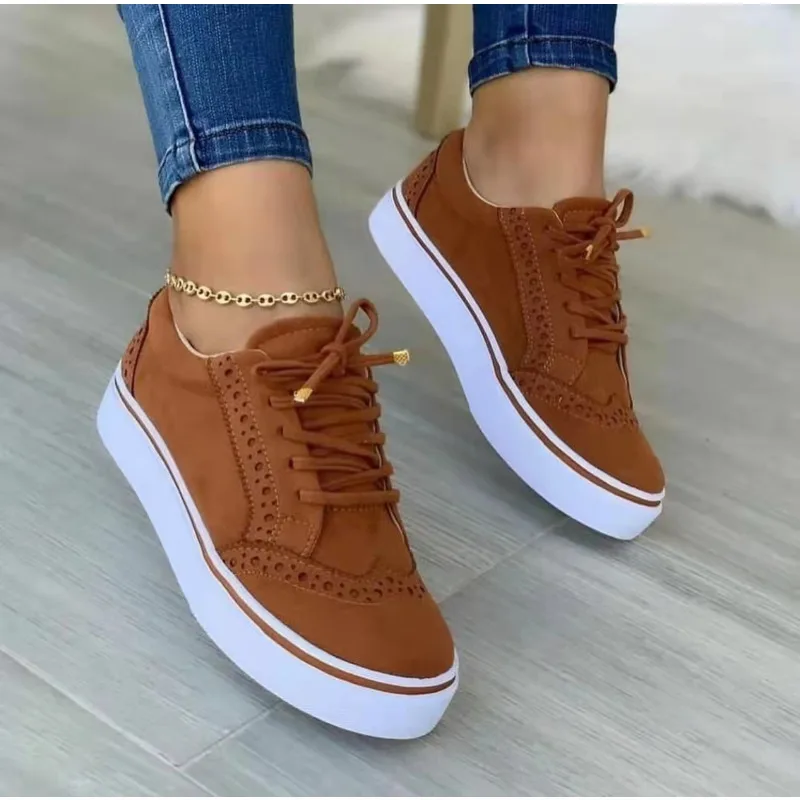 New Women\'s Low-top Vulcanized Shoes Round Toe Casual Shoes Flat Shoes Versatile Comfortable New Women Flat Fashion Sneaker