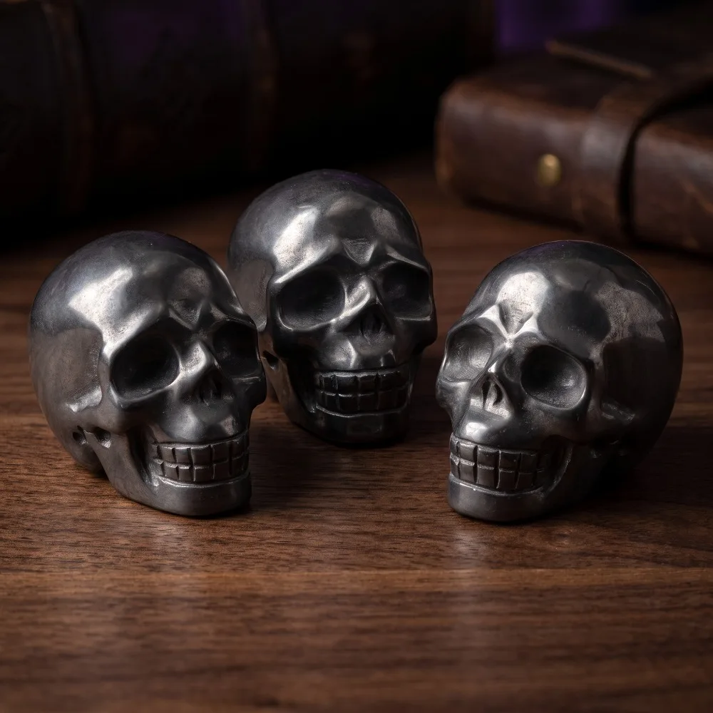 1pc Terahertz Skull Stone, Decorative Stones, Perfect for Home Decor, Collectible Stones, Ideal Gift, Crystal Collectibles