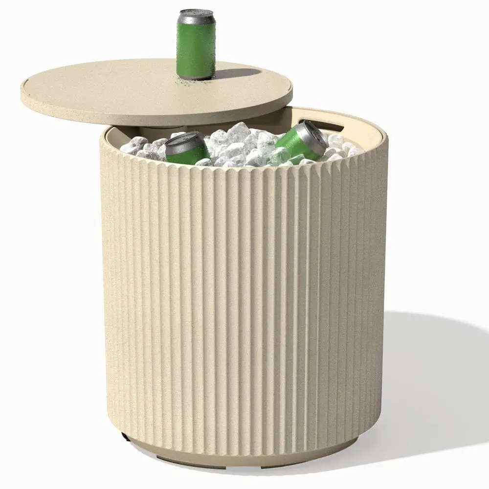 

Outdoor Cooler Side Table 2 in 1 Designed for use as Outdoor Side Table, Patio Decor and Ice Chest