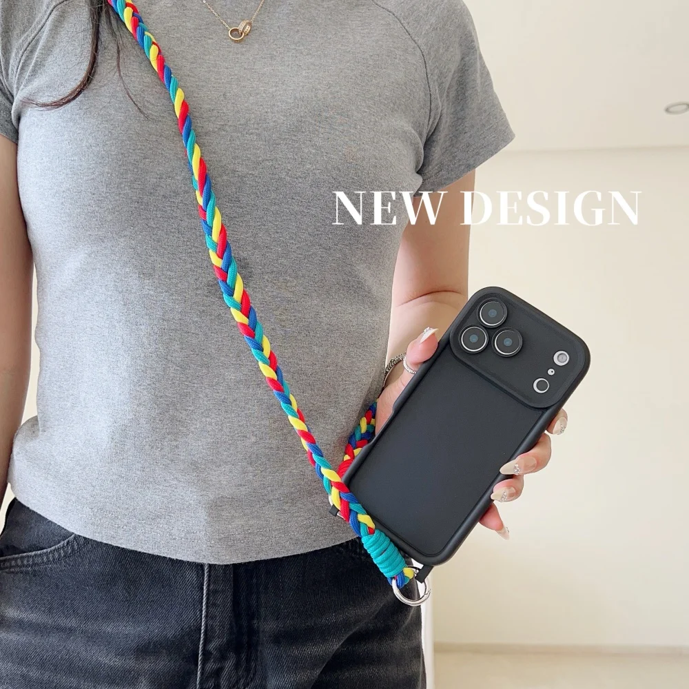 Umhängeband-Gehäuse aus geflochtenem Kabel und Flüssigsilikon für iPhone 18 16 17 Pro Max 15 14 13 12 11 XR XS 8 Plus mit Halskettenriemen – Detail 6