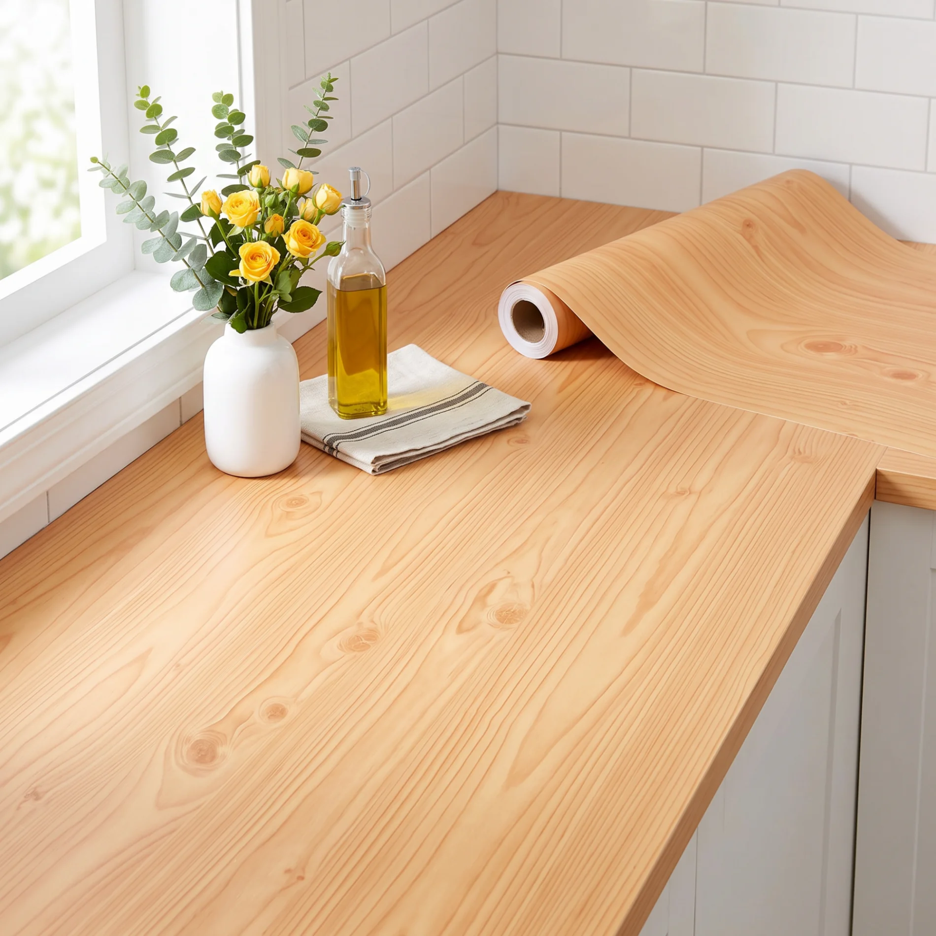 55cm Wide Wood Grain Peel Stick Vinyl Wallpaper Waterproof Self Adhesive Film for Wardrobe Cupboard Closet Table Bedroom Decor