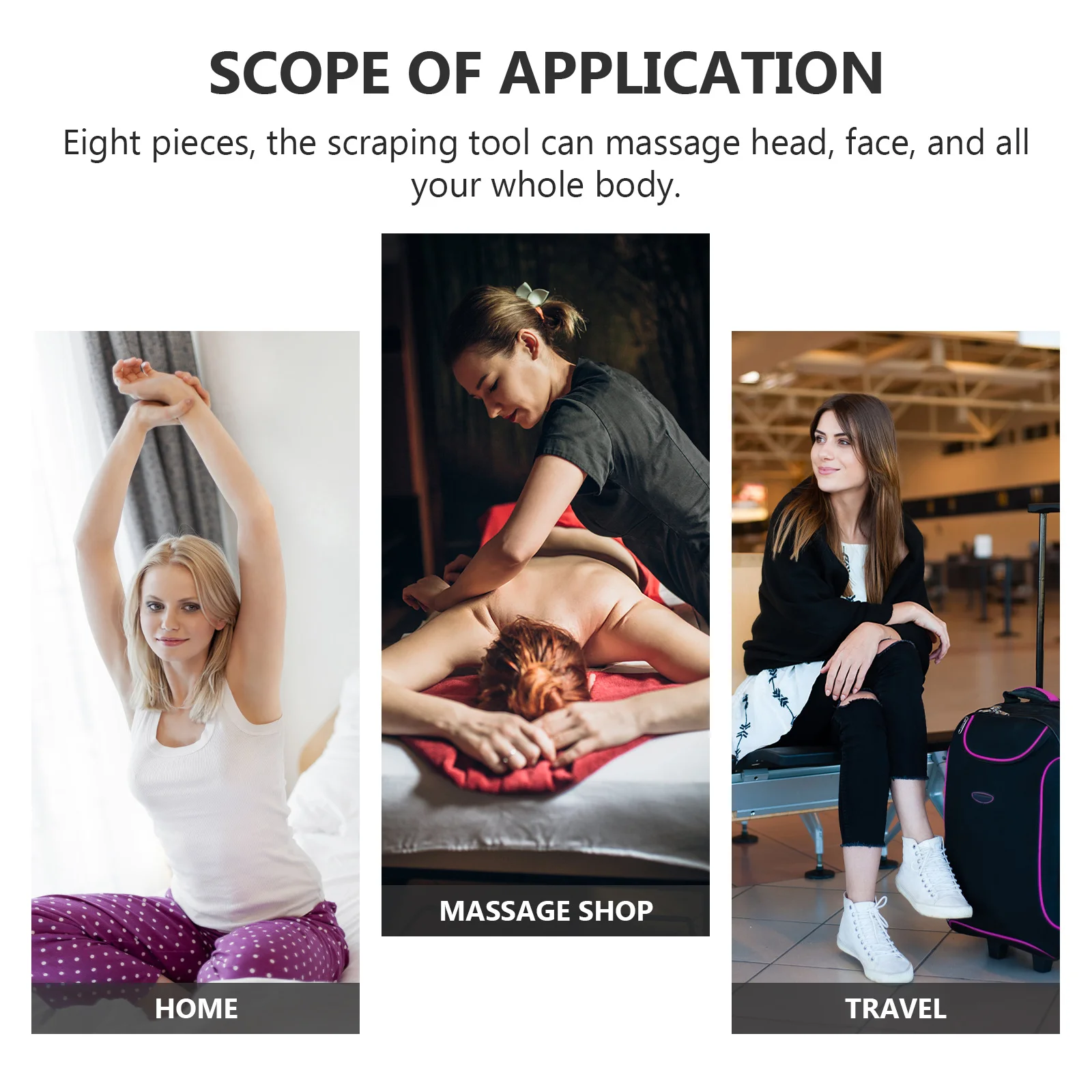 

8Pcs Massage Scraping Plate Set Beeswax Resin Body Face Therapy Tool for Microcirculation Cell Metabolism Lymph Flow