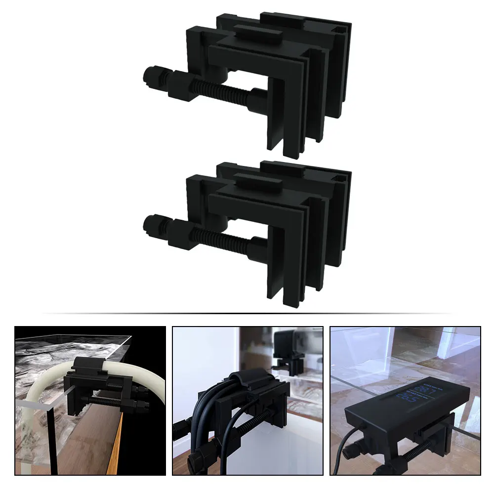 

2Pcs Filter Water Pipe Holder Clip Acrylic Fixator Hose Clamp Aquarium Fish Tank Easy Install Space Saving Stable Tool