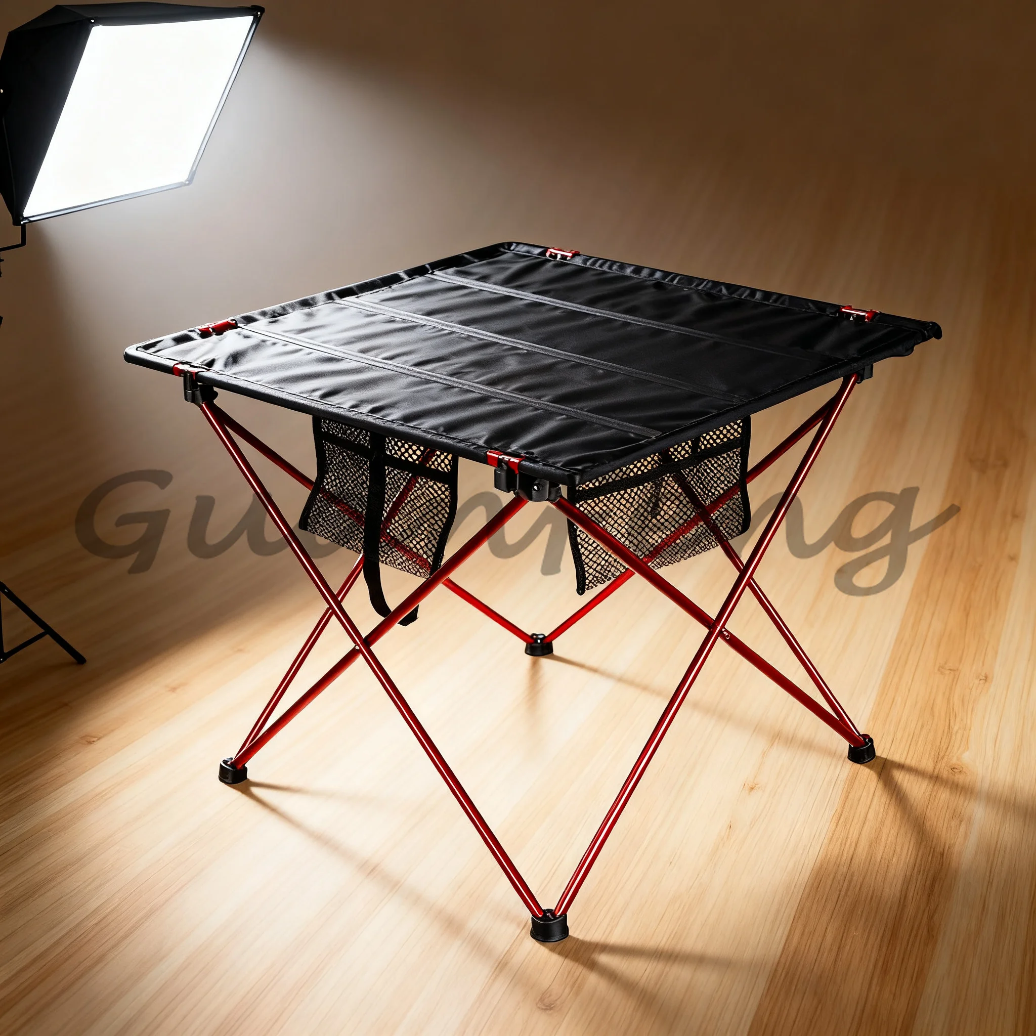 Red All-Season Folding Outdoor Camping Table, 7075 Aluminum Ultralight Portable Picnic Table for Fishing & Home Furniture
