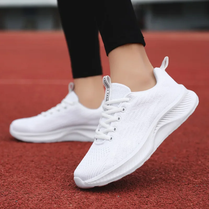 Fashion Lightweight All-Match Running Shoes Women Flying Weave Breathable Spring Casual Sneakers Ladies Non-Slip Jogging Shoes