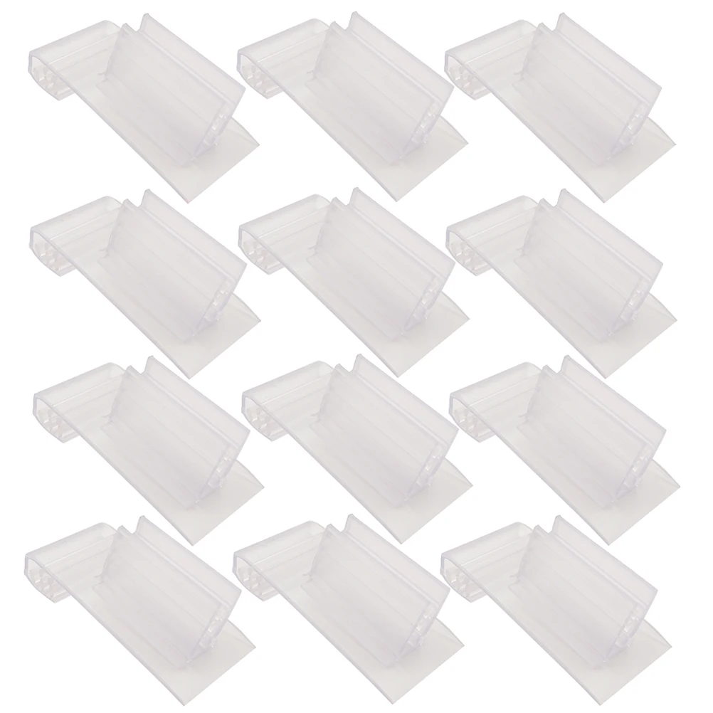 

20pcs Soft Tooth Clamp Transparent Rack Clip Label Holder Advertising Display Shelf Tag Organizer