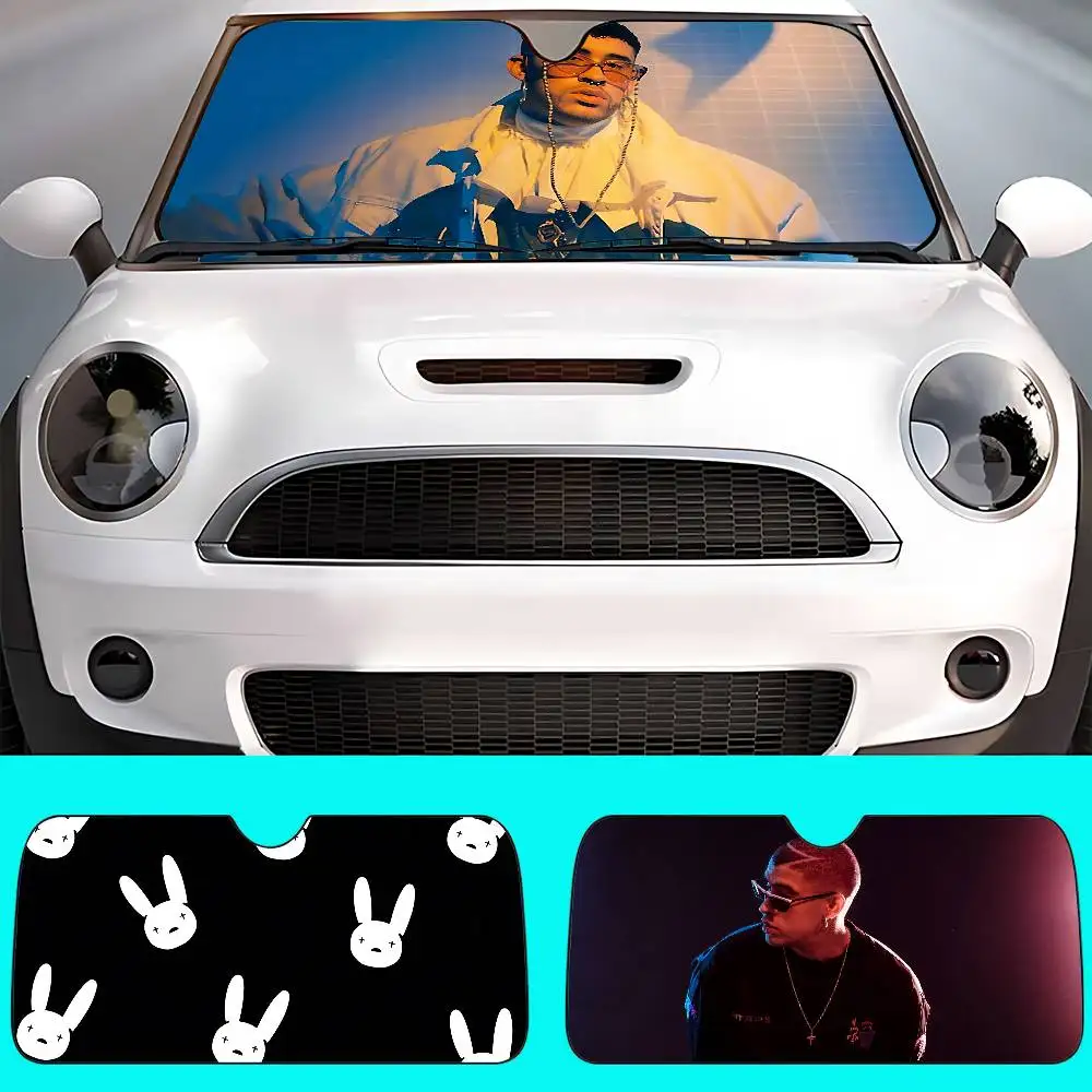 

Bad Bunny Singer Car SunShade Windshield Car Window Windscreen Cover Sun Shade Auto Visor Car Accessories