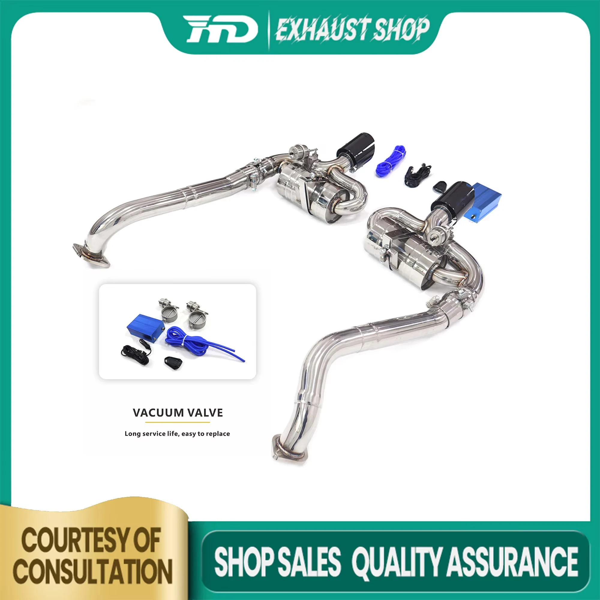 

High Quality Catback For Porsche 718 Upgrade GT4 Stainless Steel Vacuum Valve Muffler Tips Exhaust System Non-destructive HMD