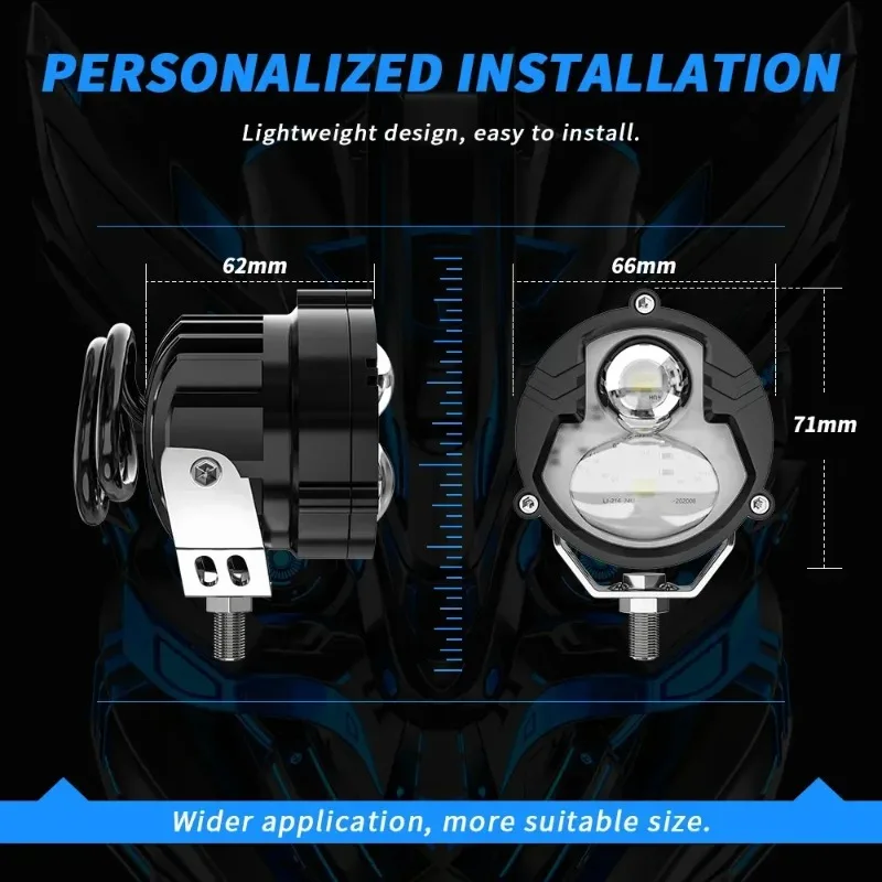 N24 Two-Color White + Yellow External Spotlight Off-Road Vehicle Truck Headlight 6000LM 24W Motorcycle High-Power Spotlight Led