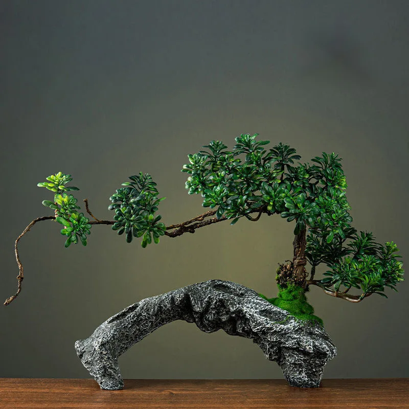 Simulation fake tree bonsai home living room Chinese sand table hotel porch landscaping decoration green plant ornaments