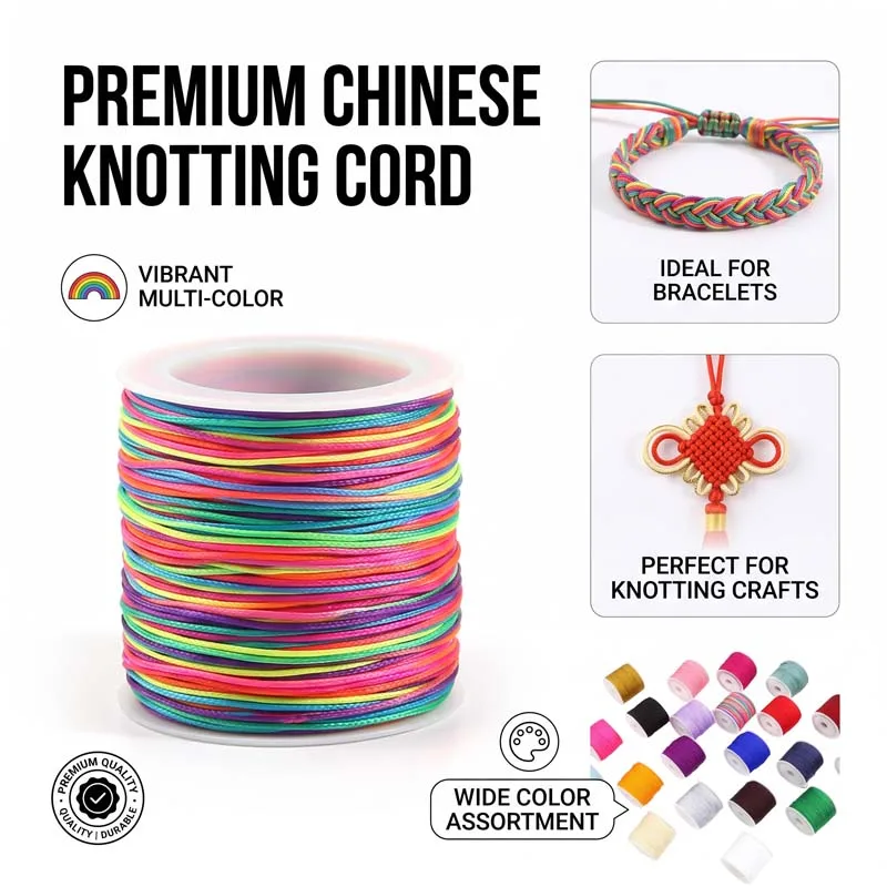 5/10/45M 8MM Nylon Cord Thread Macrame Cord Bracelet Braided String   DIY Tassels Rattail Trim  Clothing DIY Accessories