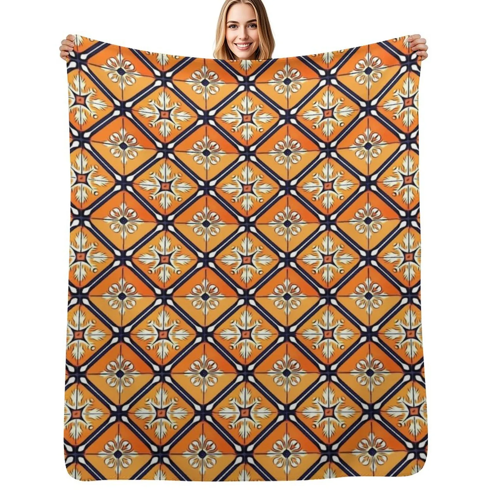 

Floor Series: Peranakan Tiles 81 Throw Blanket Year Round Soft Comfortable Blanket for Home