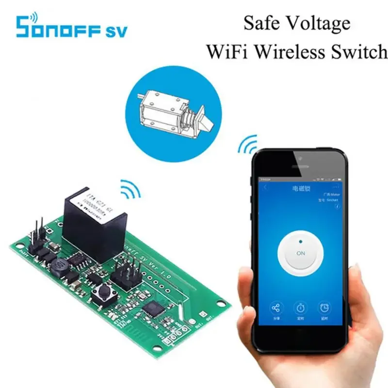 SONOFF SV Relay Schakelaar 5-24v, sakelar tegangan aman modul rumah aplikasi EWeLink mendukung Alexa, sarang Google Home