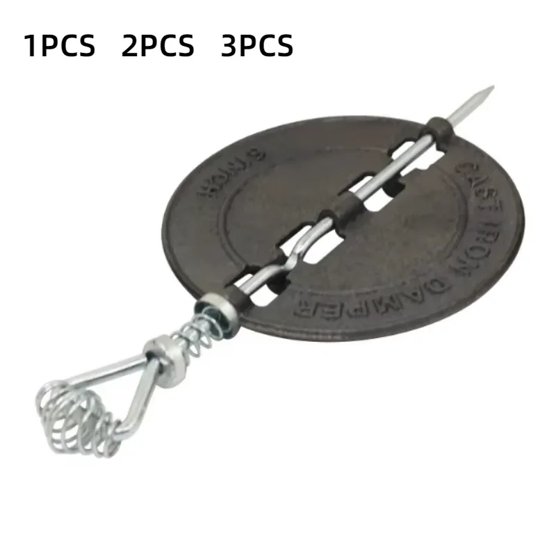 1PCS Cast iron damper for Wood-burning fireplace stove chimney and smoke pipe flue butterfly valve Damper Accessories