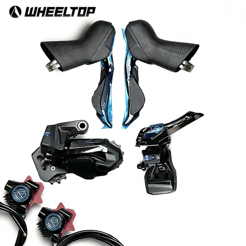 

Wheeltop EDS TX Wireless Electronic Groupset 7-14 Speed Carbon Fiber & Alloy Drop Bar Road Bike Front & Rear Derailleur