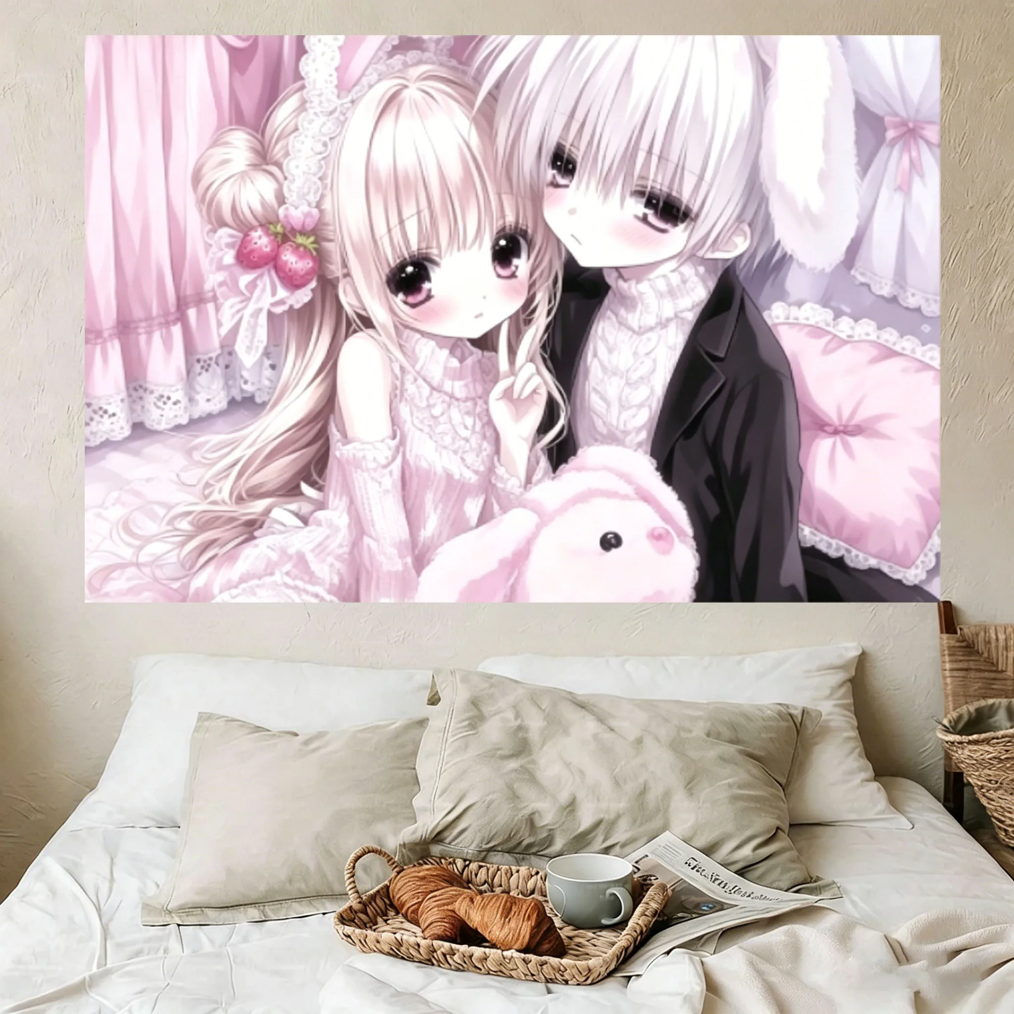 Moe Tapestry Moe Style of the 2000s Tapestry Maid Outfit Anime Girls Tapestry Suitable For Bedroom House Decor