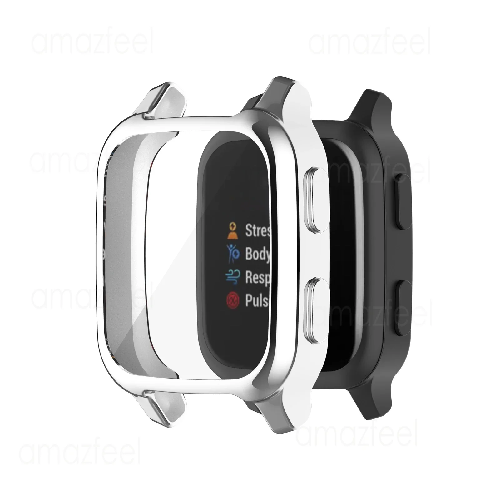 2in1 الماس حزام + حالة الشاشة ل Garmin Venu SQ الموسيقى Venu SQ 2 الفرقة سوار معدني الفولاذ المقاوم للصدأ حزام الساعات حزام ساعة اليد